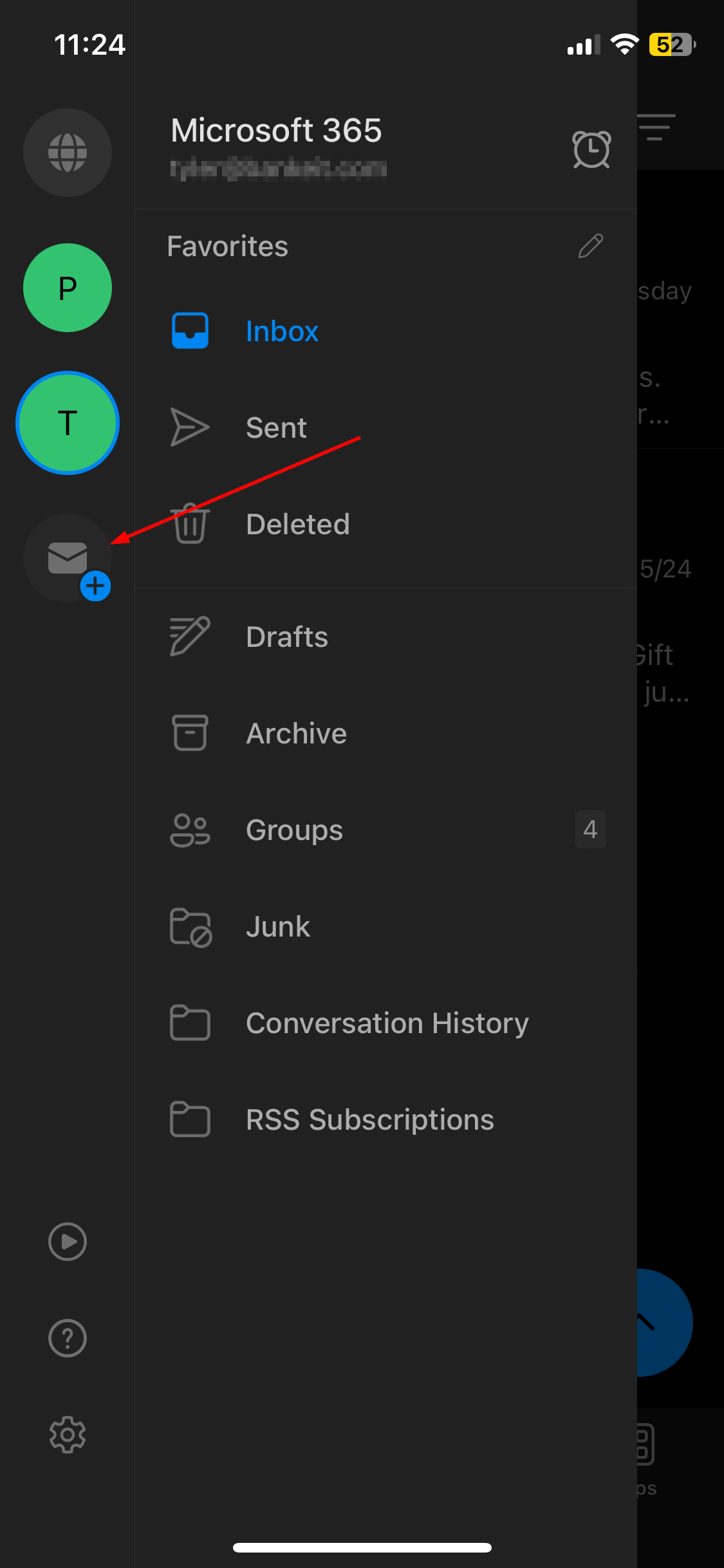 Adding a shared mailbox to the Outlook mobile app.